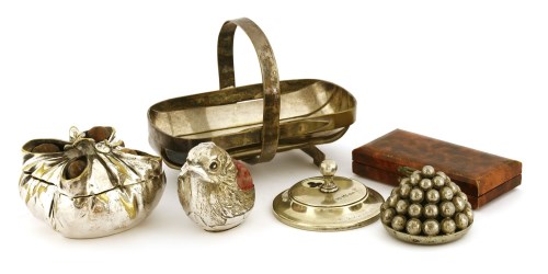 Lot 37 - A novelty Russian electroplated inkwell