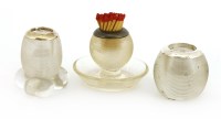Lot 33 - Three glass and silver-mounted vesta strikers