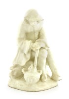 Lot 133 - A Bow white-glazed figure representing winter