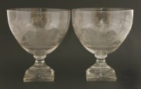 Lot 324 - A pair of oversized glass rummers
