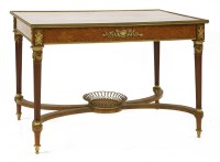 Lot 794 - A Louis XVI-style parquetry and ormolu-mounted centre table