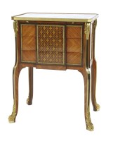Lot 793 - A Louis XVI-style parquetry and ormolu-mounted writing table