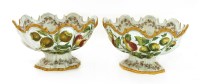 Lot 578 - A pair of Italian faience pottery pedestal dishes