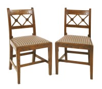 Lot 580 - A pair of ash Country Sheraton single chairs