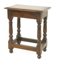 Lot 525 - A 17th century-style oak joined stool