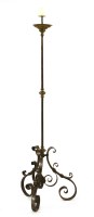 Lot 523 - A wrought iron floor-standing pricket candlestick