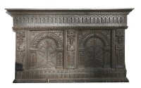 Lot 603 - A carved oak panel