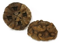 Lot 563 - Two carved pine ceiling bosses
