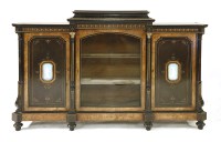 Lot 893 - A Victorian inlaid figured walnut and ebonised credenza