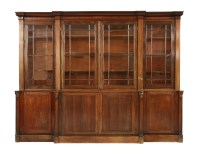 Lot 808 - An Irish strung mahogany breakfront bookcase