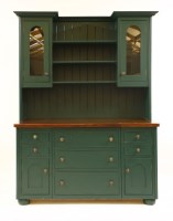 Lot 381 - A green painted dresser