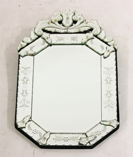Lot 371 - A Venetian cut glass wall mirror