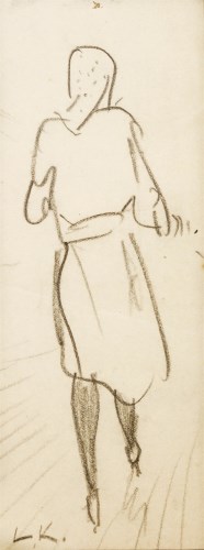 Lot 139 - Dame Laura Knight RA RWS (1877-1970)
STUDY OF A WOMAN WALKING
Signed with initials l.l.