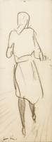 Lot 139 - Dame Laura Knight RA RWS (1877-1970)
STUDY OF A WOMAN WALKING
Signed with initials l.l.