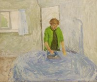Lot 218 - Margaret Green (1925-2003)
IRONING
Oil on linen laid down on board
51 x 61cm