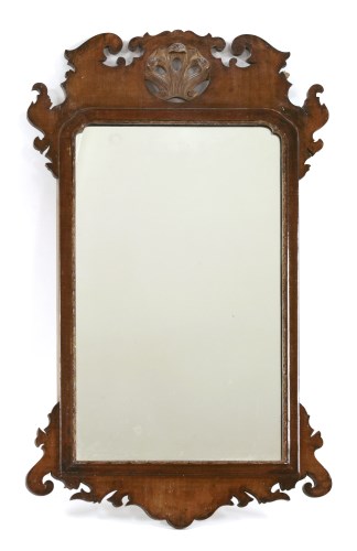 Lot 330 - A George III style mahogany fret cut wall mirror