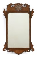 Lot 330 - A George III style mahogany fret cut wall mirror