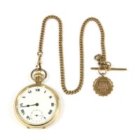 Lot 79 - A rolled gold open faced pocket watch