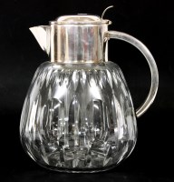 Lot 174 - A 1930s plated and cut glass lemonade jug