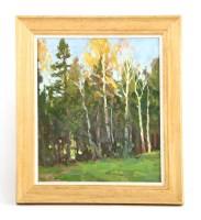 Lot 304 - Alexandre Gusarevich (1908-1970 Russian)
AUTUMN FOREST 1960S
Signed and dated l.l.