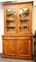 Lot 343 - A George III style mahogany bureau bookcase