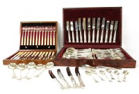 Lot 136 - A canteen of silver plated Queens pattern cutlery