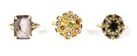 Lot 83 - A gold gem set dome shaped ring