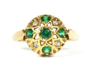 Lot 88 - A gold grossular garnet and diamond dome shaped ring