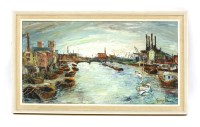 Lot 298 - George Hann (1900-1979)
BOATS IN HARBOUR
Signed lower right
Oil on board
39cm x 75cm