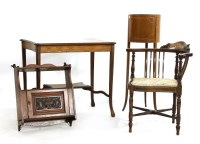 Lot 369 - A mahogany inlaid side table