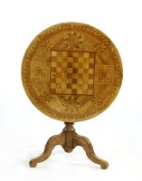 Lot 425 - An Italian parquetry top games table