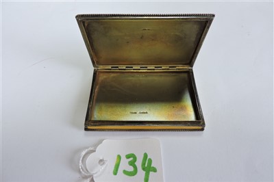 Lot 134 - A silver gilt guilloche enamel hinged box