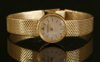 Lot 608 - A ladies' 18ct gold Jaeger LeCoultre mechanical bracelet watch