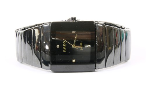 Lot 80 - A gentlemen's black ceramic Rado Jubilé Diastar quartz bracelet watch