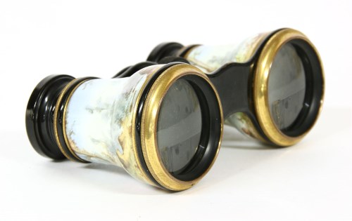 Lot 161 - A pair of 19th century hand painted French opera glasses