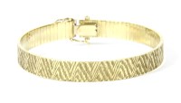 Lot 108 - A 9ct gold textured zig-zag bracelet