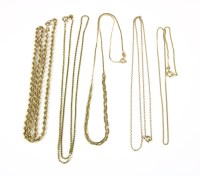 Lot 99 - Three 9ct gold chain necklaces