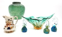 Lot 228 - A collection of art glass to include a Murano feather-shaped wall light