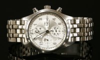 Lot 635 - A gentlemen's stainless steel IWC Schaffhausen Pilot pit fire chronograph automatic bracelet watch