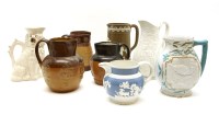 Lot 226 - Three late 19th/early 20th century Doulton salt glazed stoneware jugs
