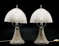 Lot 190 - A pair of Art Deco frosted glass table lamps