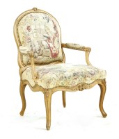 Lot 393 - A Louis XVI style fauteuil