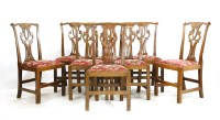 Lot 370 - Eight George III mahogany dining chairs