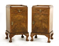Lot 412 - A pair of George III style walnut pot cupboards
