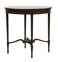 Lot 413 - An Edwardian Sheraton style mahogany centre table