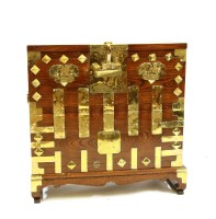 Lot 475 - A Korean elm and brass bound chest