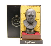 Lot 263 - A limited edition Royal Doulton black basalt bust commemorating the centenary of the birth of Winston Churchill