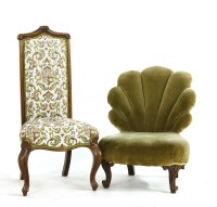 Lot 434 - Victorian upholstered nursing chair with fan style back
