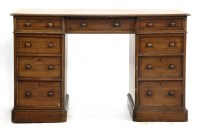 Lot 361 - Three part mahogany pedestal desk