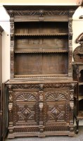 Lot 346 - A large Victorian carved oak bookcase